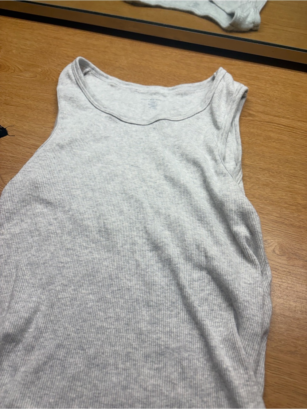 Brandy Melville Light Gray Ribbed Tank Top